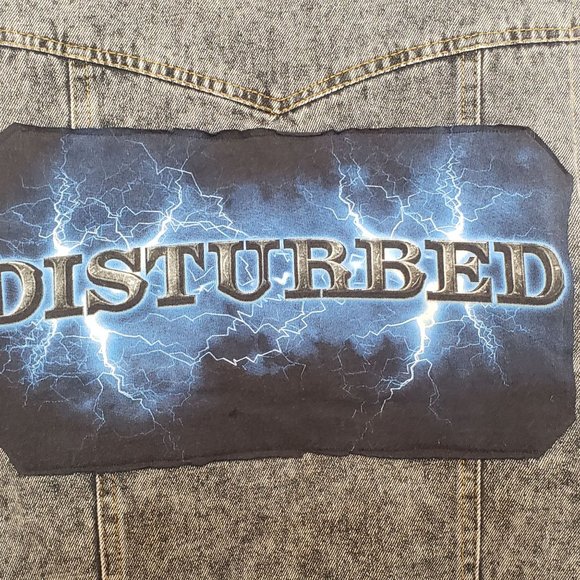 Disturbed Upcycled Denim Vest Adult Sm Faux Sherpa - Picture 2 of 8